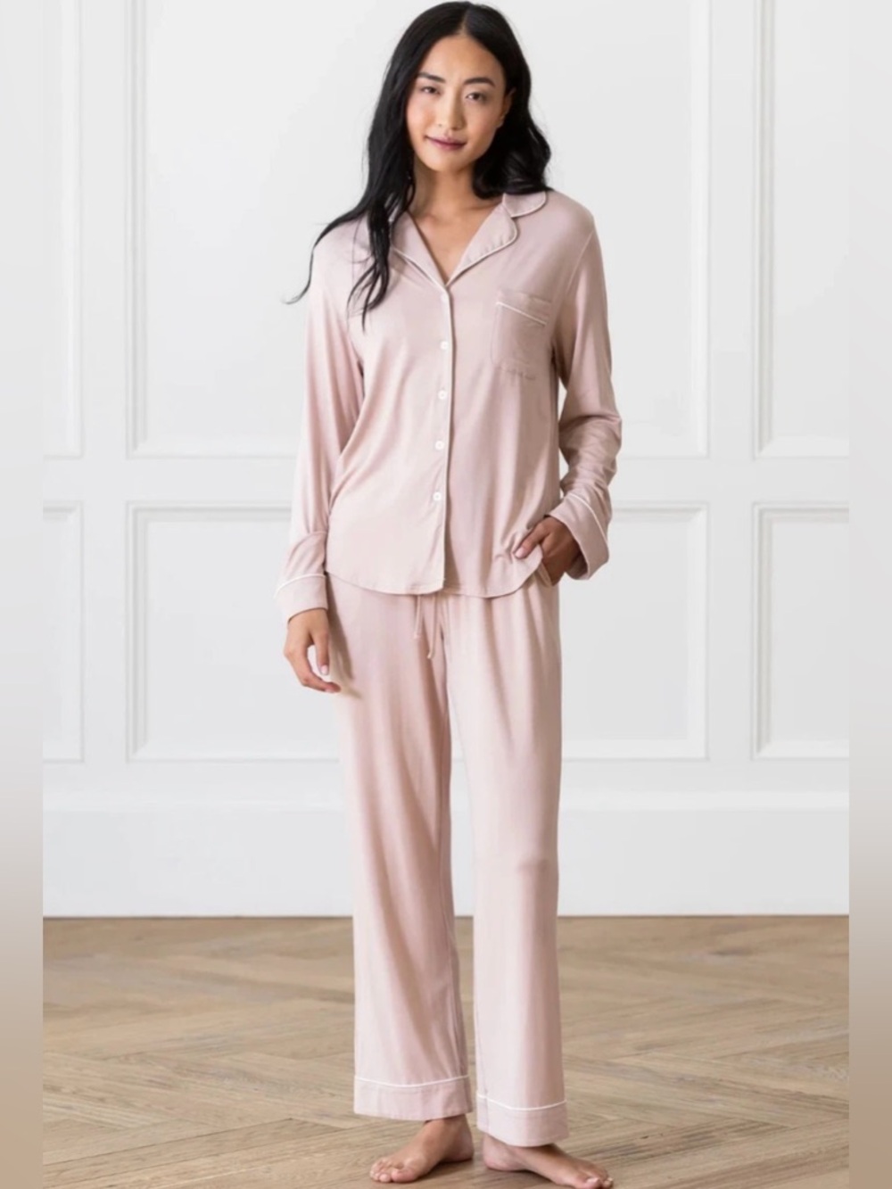 Cozy Earth Bamboo Stretch Knit Pajama Set Pants Long Sleeve Top PJ's Sz XS